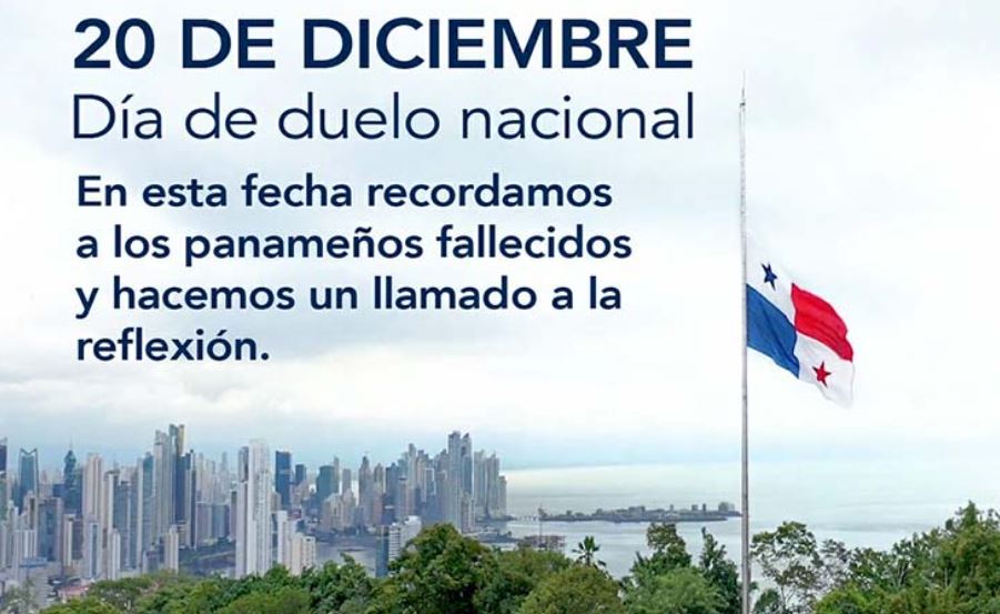 Decretan 20 de diciembre Día de Duelo Nacional en Panamá